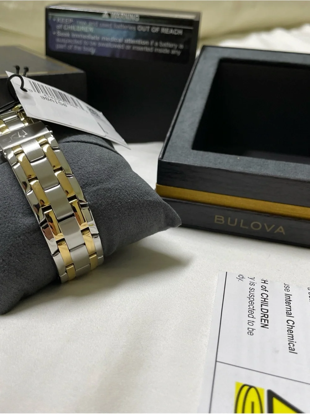 Bulova Men's Corporate Dress Watch Two Tone Domed Crystal NIB